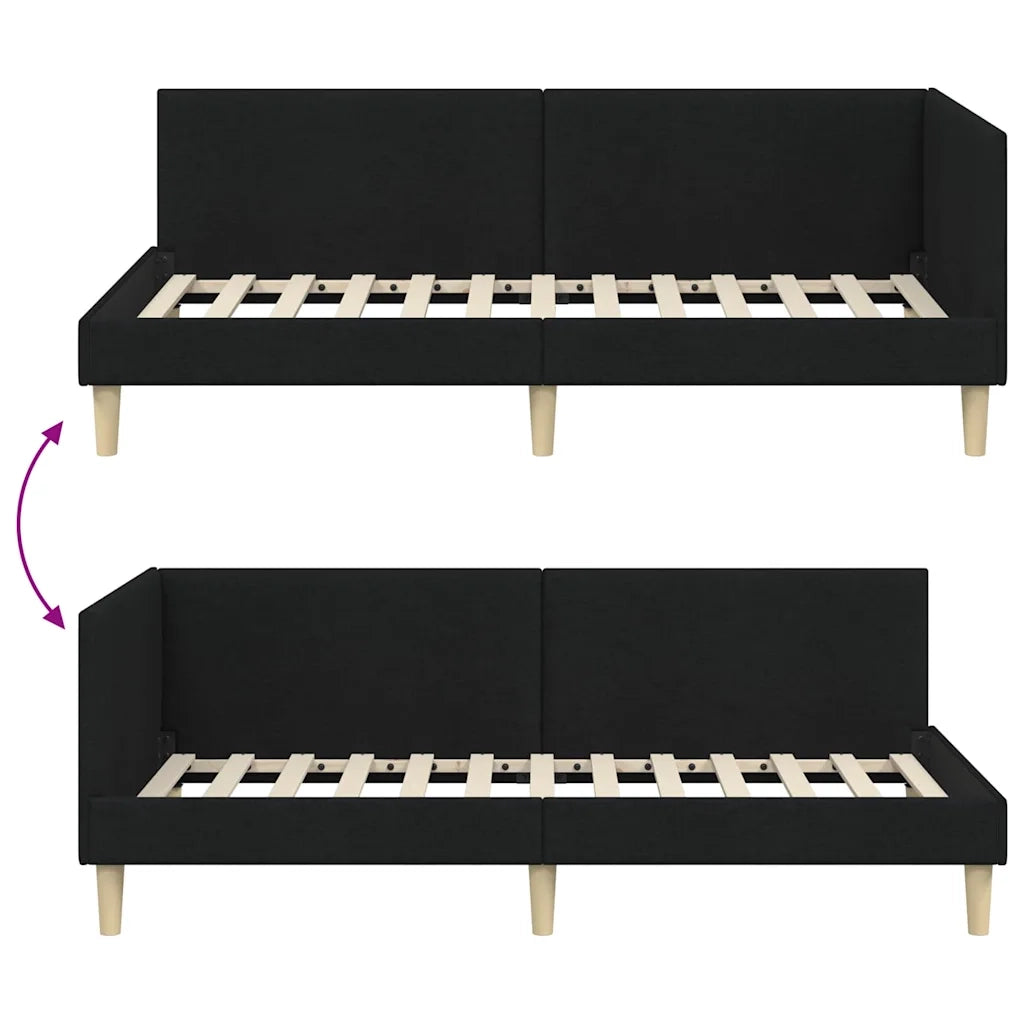 vidaXL Cornice del letto ad angolo Altro Nero 100 x 200 cm