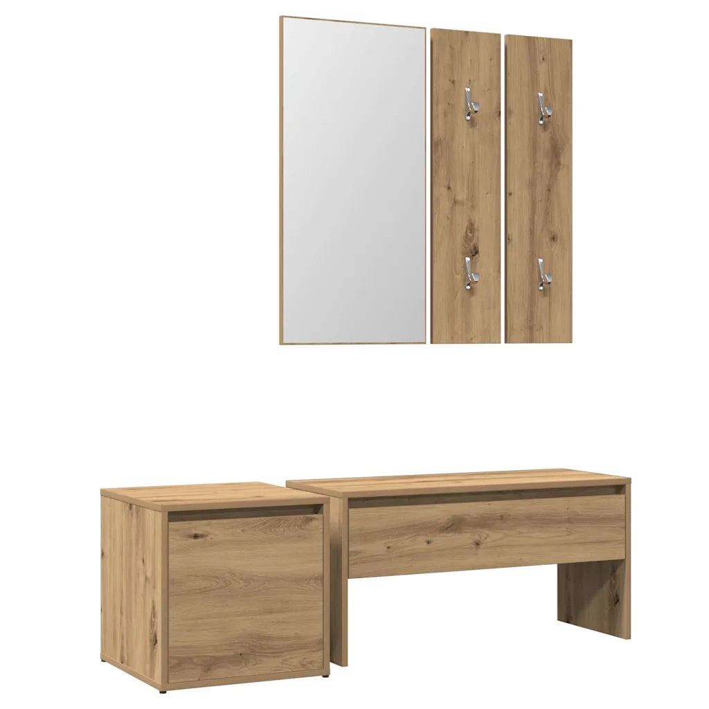 Set di Mobili da Corridoio Rovere Artigianale Legno Multistrato