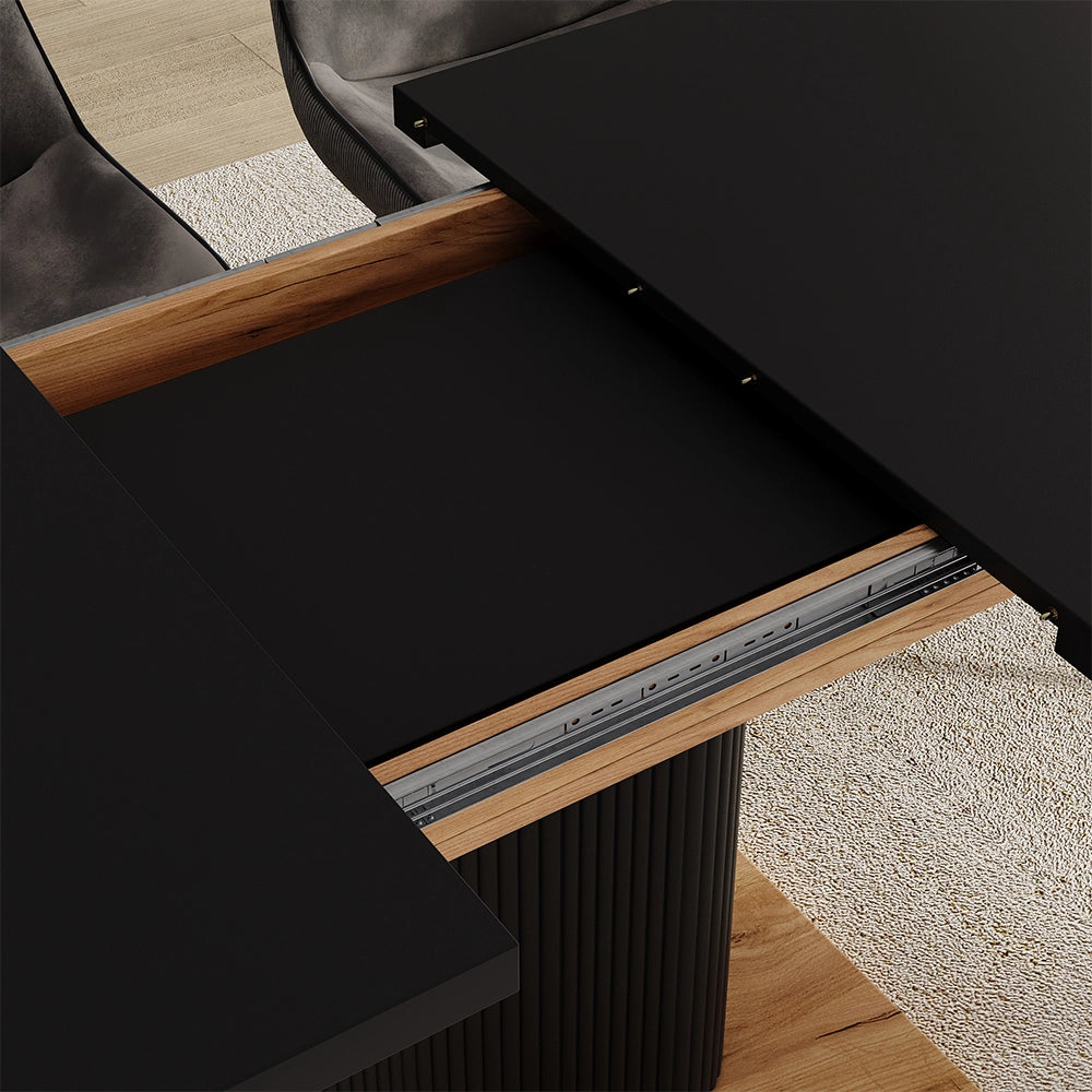 Vicco tavolo da pranzo allungabile Nero/quercia 120 x 80 cm estensibile
