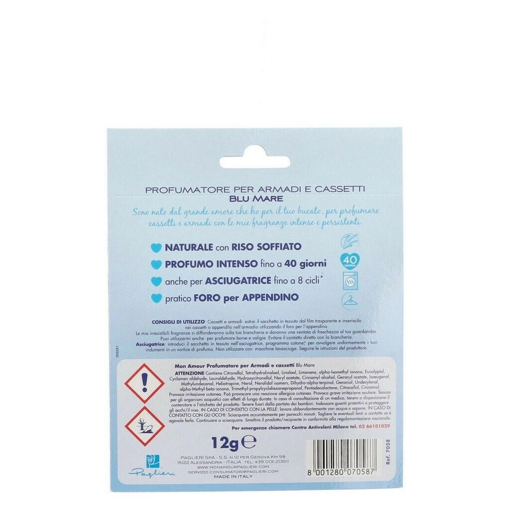 MON AMOUR PROFUMATORE PER ARMADI IN SACCHETTI DA 12 GRAMMI COLORE BLU