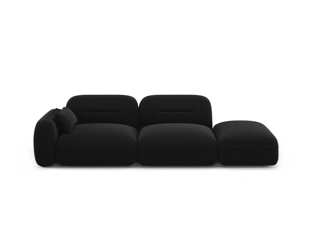 Cosmopolitan Design - Divano modulare destro "Sydney" 3 posti in velluto nero 