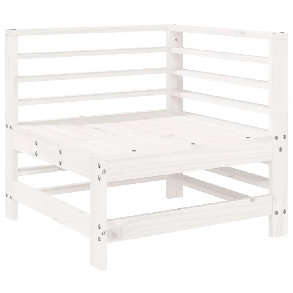 Set Salotto da Giardino 6 pz Bianco in Legno Massello di Pino 3186201