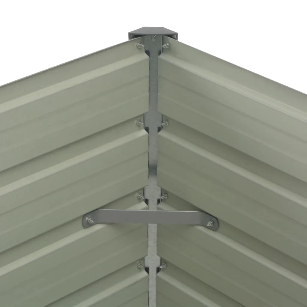 Fioriera rialzata antracite 100 x 100 x 77 cm per piante e fiori da giardino acciaio zincato 02_0000853