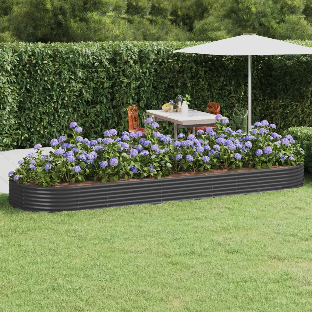 Letto da Giardino in Acciaio Zincato 450x140x36 cm Antracite 319041