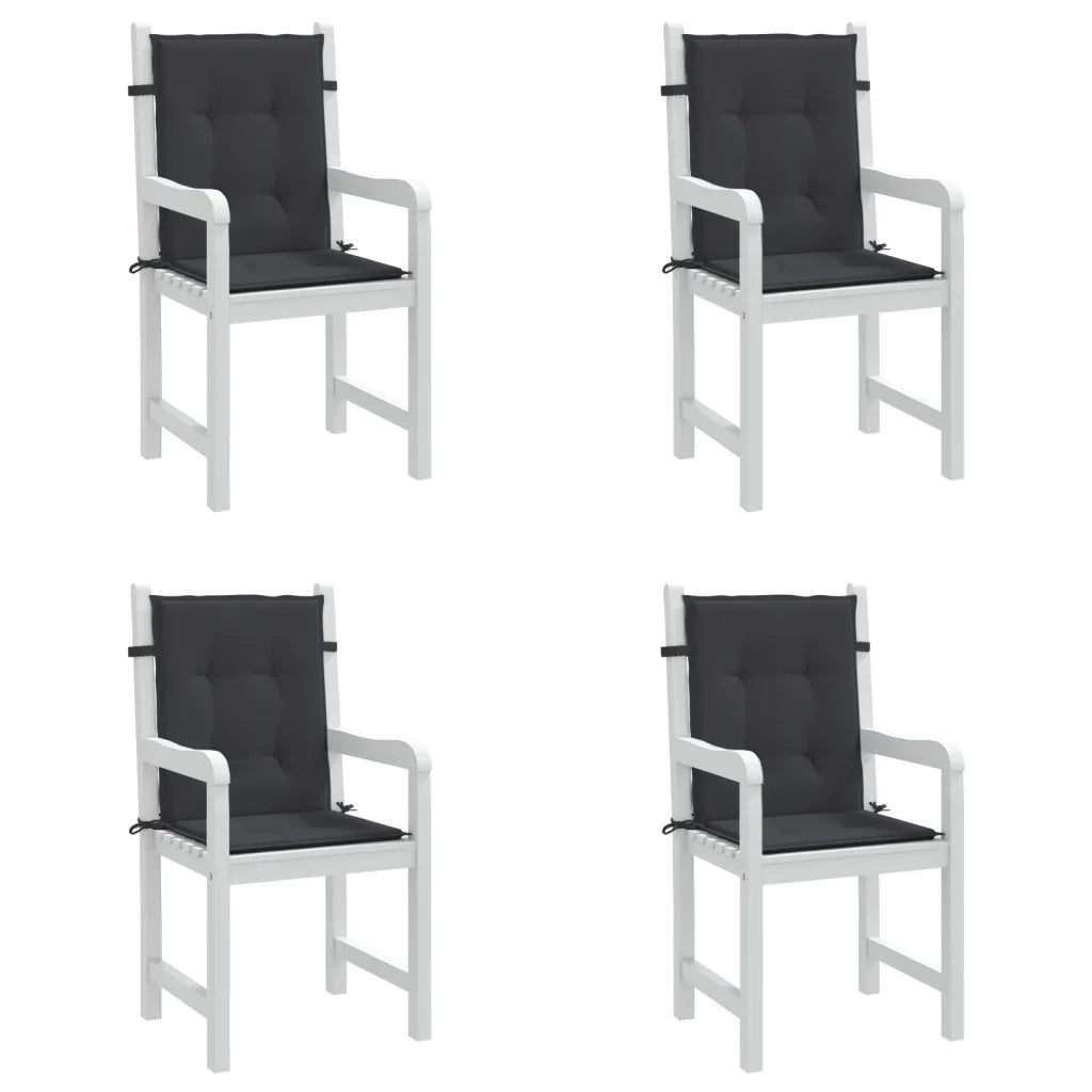 Cuscini per Sedia 4 pz Neri 100x50x3 cm in Tessuto Oxford