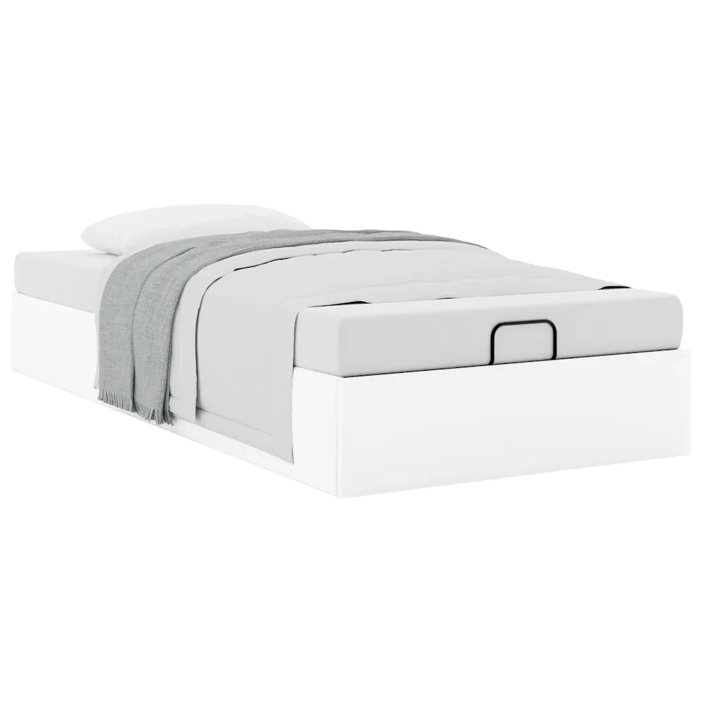 Struttura Letto Pouf senza Materasso Bianco 90x200cm Similpelle 3310780