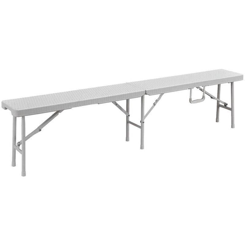 LEVANTE CAMPING PANCA POLYRATTAN PIEGHEVOLE 180 X 25 X H 43 CM BIANCO