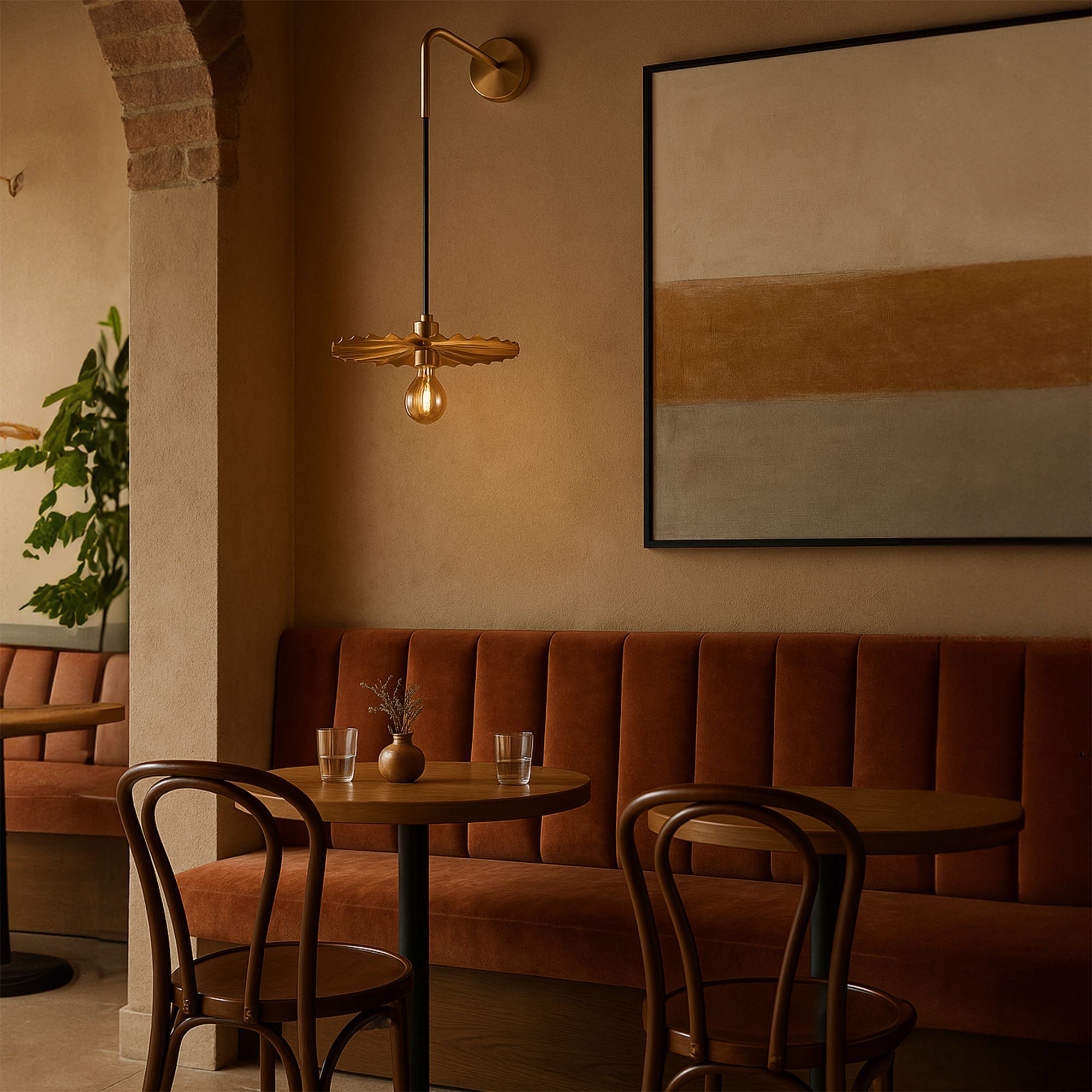 Lampada Da Parete APP1356-1W Old Gold 30 Cm