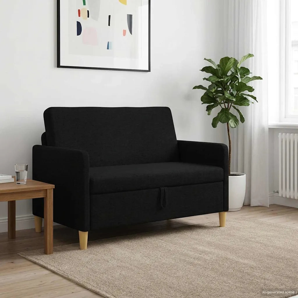 Divano con Storage Nero 122 x 78 x 87 cm Poliestere 42036893