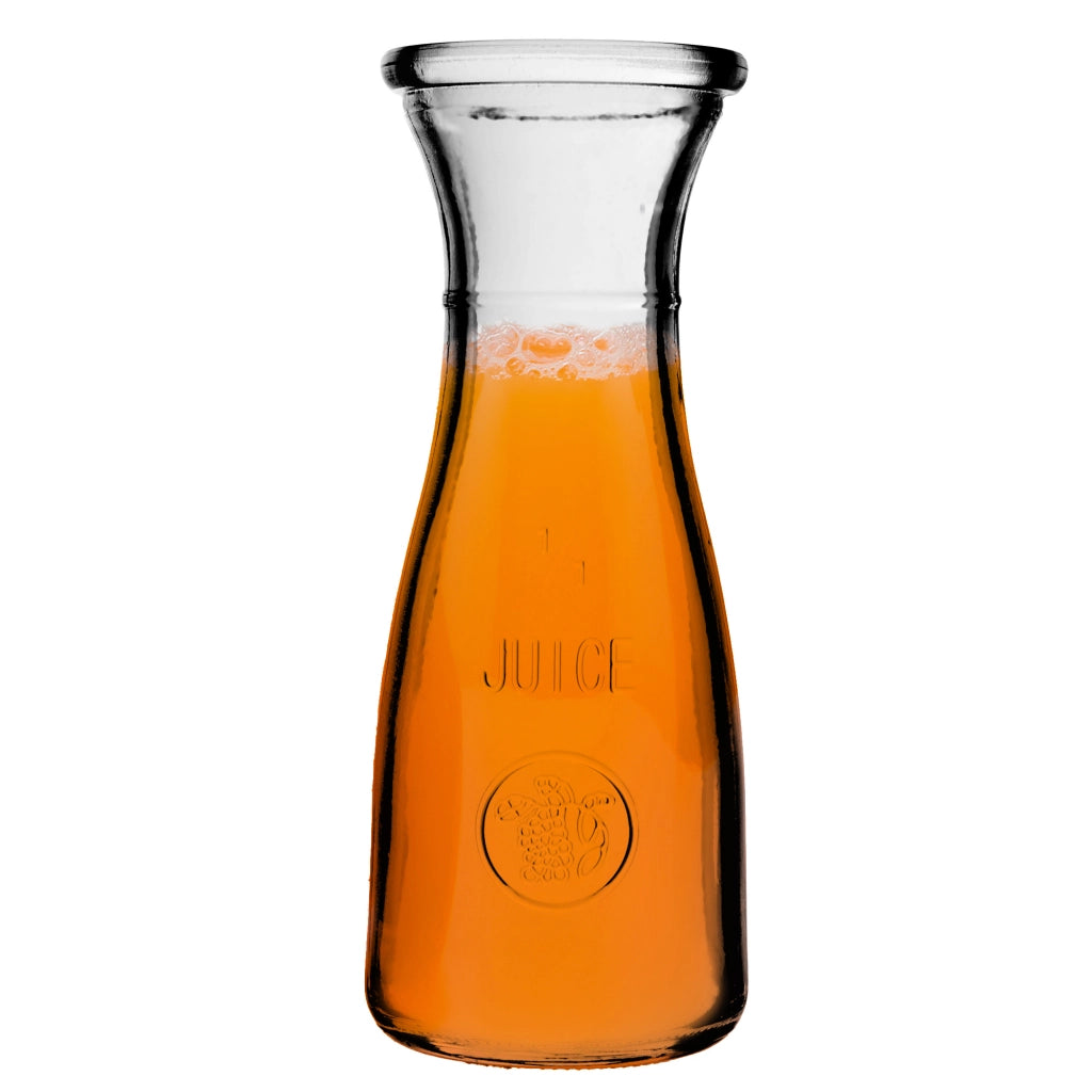 Caraffa in vetro KADAX da 1 litro per succhi di frutta, vino, limonata e bevande fredde.