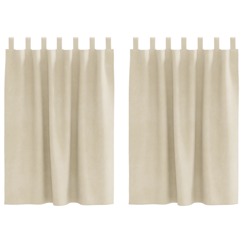 Tende oscuranti  con anelli di sospensione 2 pcs Velluto crema