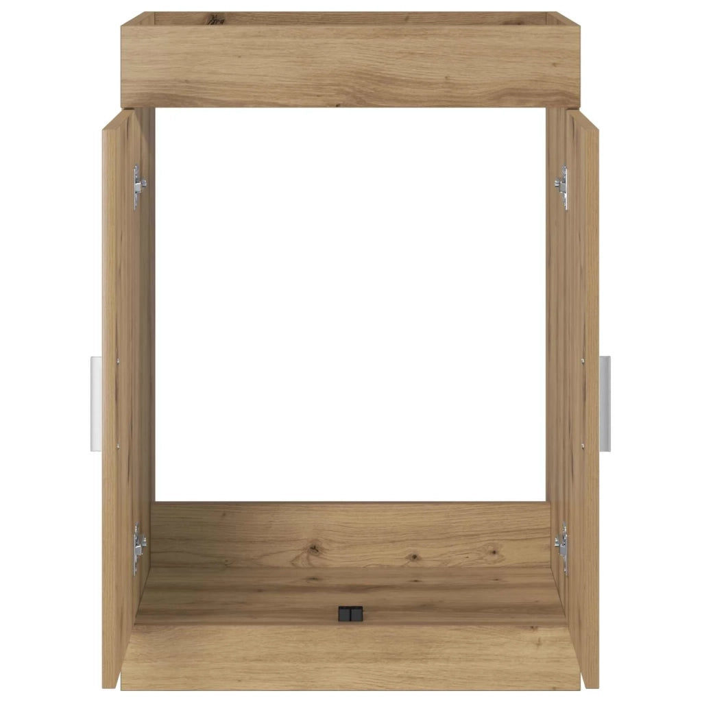 Mobiletto da Bagno Sotto Lavabo Rovere Artigianale 890695