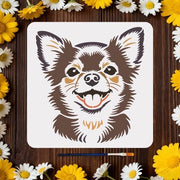 Stampo per cani in plastica - Disegno Chihuahua - Dimensioni 30 x 30 cm - Incluso pennello per vernice - Kit stencil per dipinti
