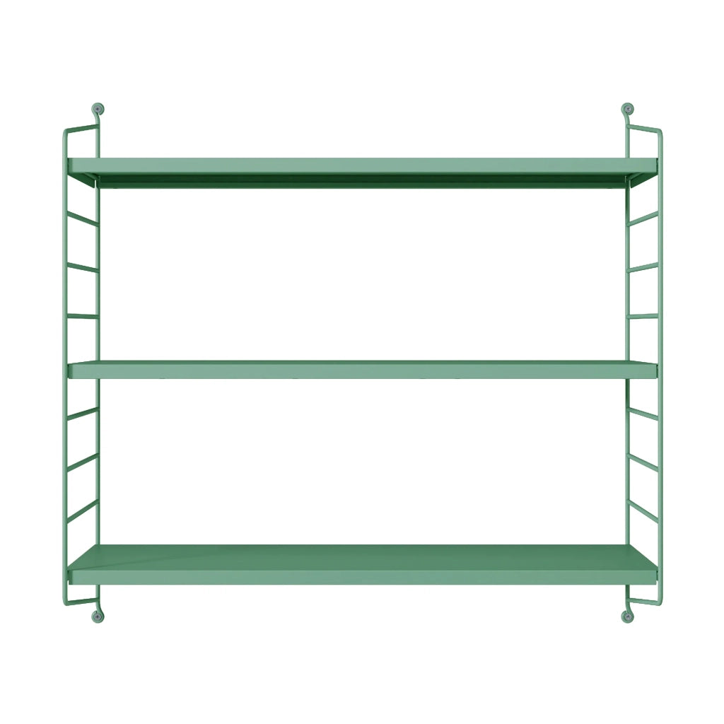 Mensola da parete con 3 ripiani regolabili 50 x 60 x 15 cm verde pastello opaco 03_0007059