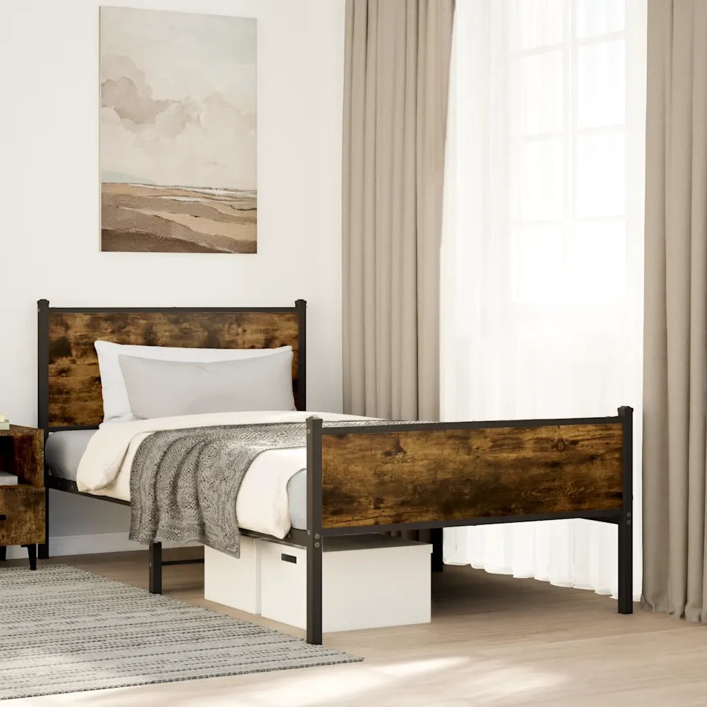 Giroletto senza Materaso in Metallo Rovere Fumo 107x203 cm