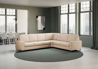 Divano Angolare 6 Posti 286x226x85 cm Sakar in Tessuto Beige