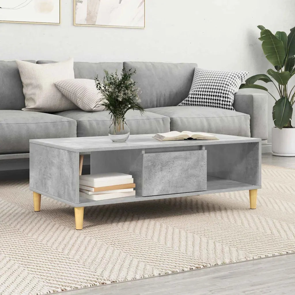 vidaXL Tavolino da salotto Grigio cemento 103.5 x 60 x 35 cm