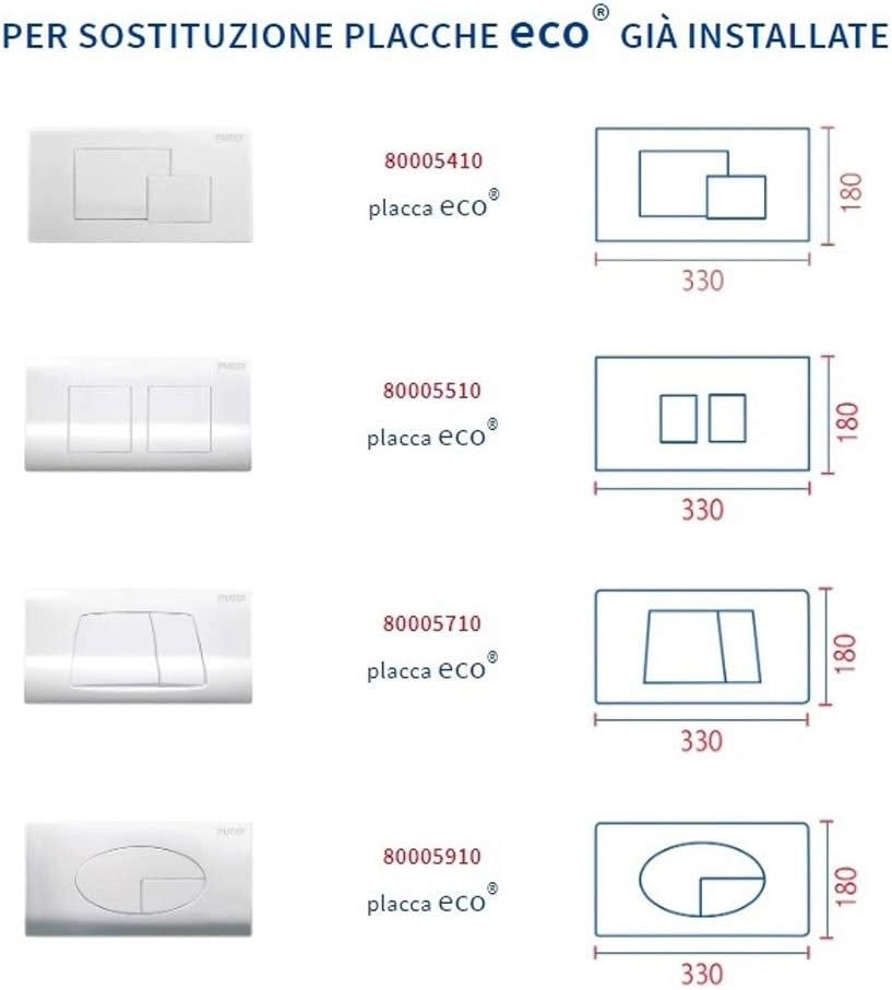 Nuova Placca cassetta eco slim cromata sostituisce 80005710 pucci 80179562