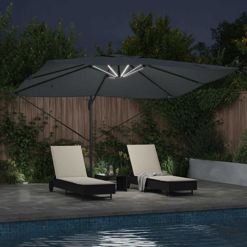 Ombrellone-Ombrello da giardino Antracite 352 x 251 x 265 cm Poliestere e Alluminio