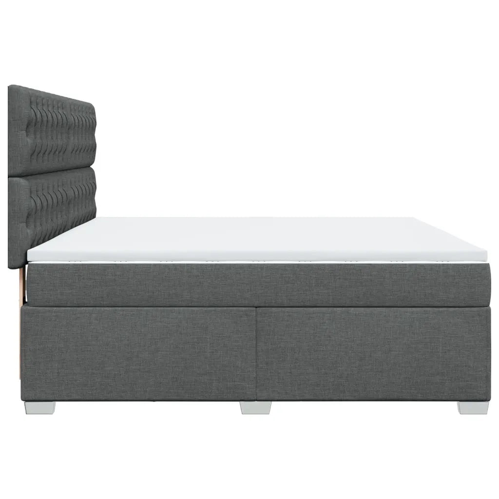 Giroletto a Molle con Materasso Grigio Scuro 180x200 cm Tessuto 3290575