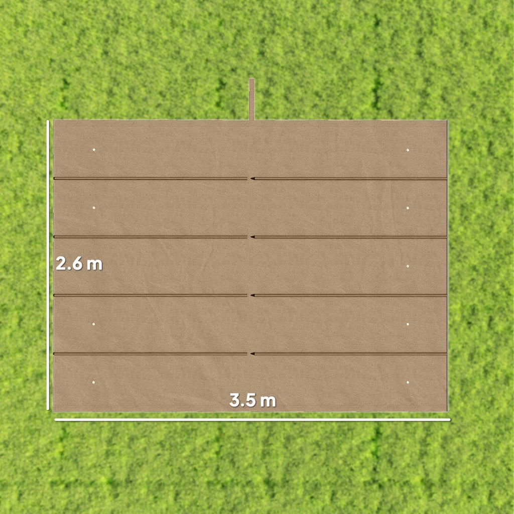 Tetto per Pergola in Poliestere con Fori di Drenaggio ¨C zephmum ¨C Marrone Chiaro 350x260 cm