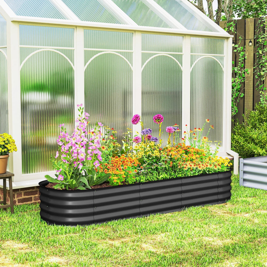 Letto da giardino rialzato modulare ¨C zephmum ¨C acciaio grigio 195x62x30