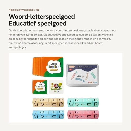 Giocattolo Educativo in Legno - Set di Lettere - Altezza 6 cm - Larghezza 6 cm - Pieno di Lettere per Imparare a Leggere e Scrivere
