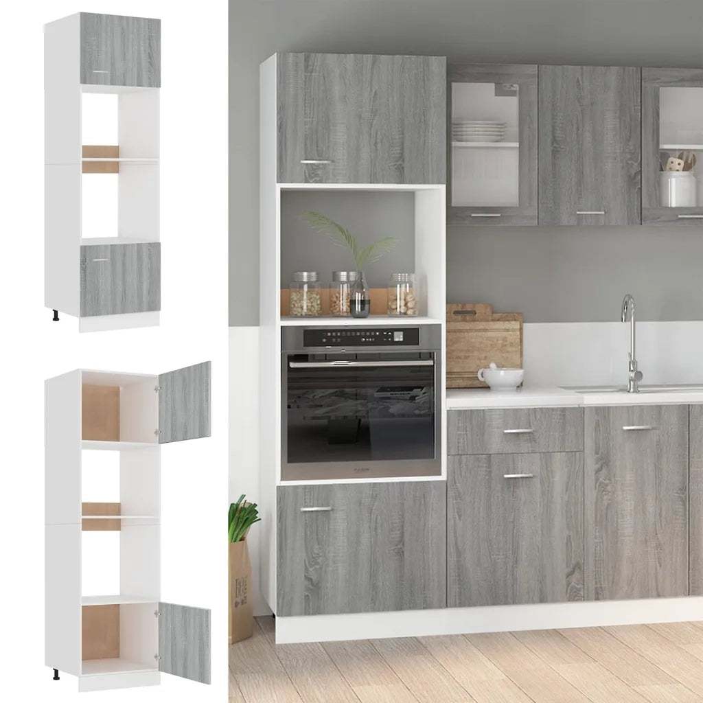Armadio Microonde “Lyon” Grigio Sonoma 60x57x207 cm 815604