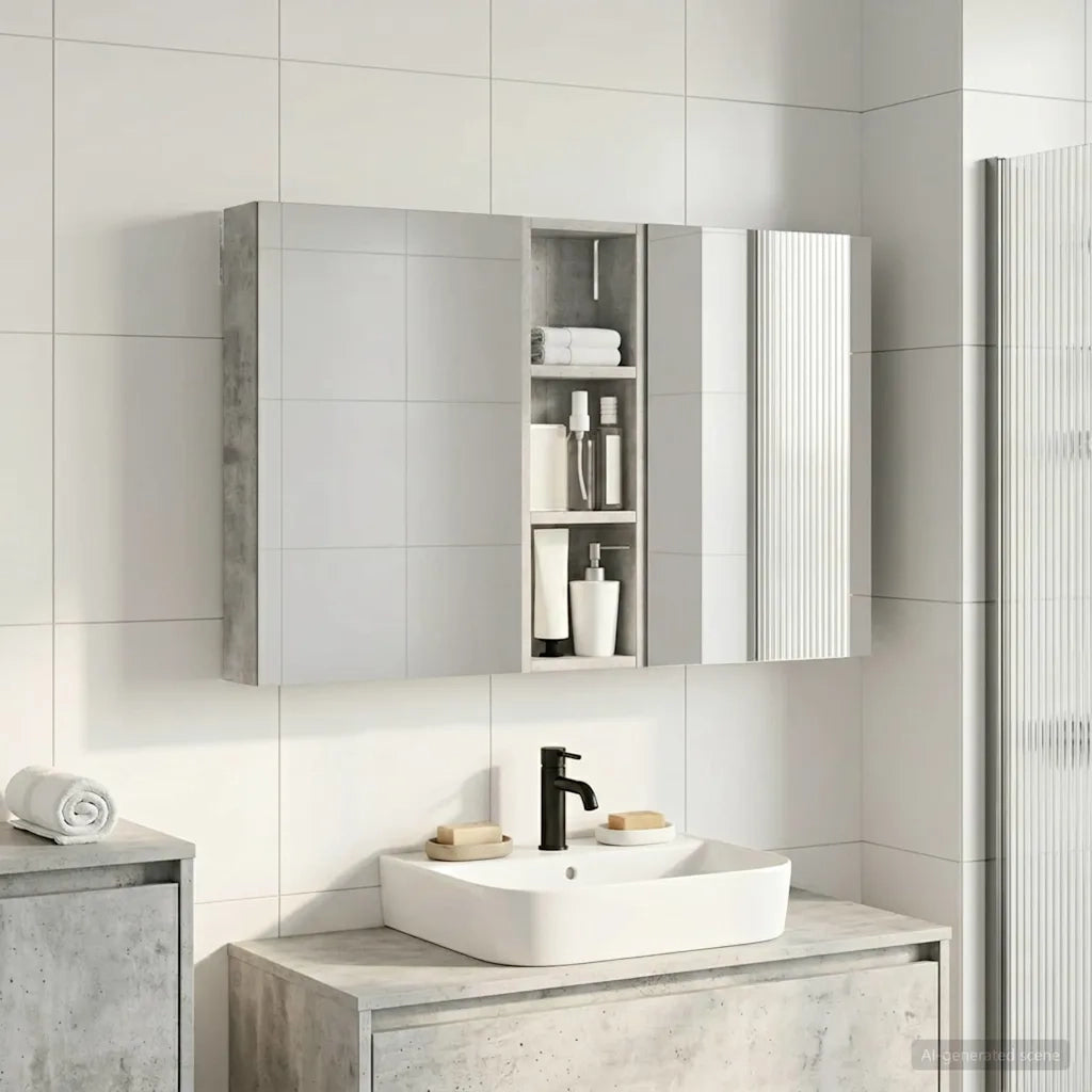 Set di Armadi da Bagno con porta 3 pcs 100 x 10,5 x 60,5 cm 3403699