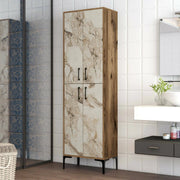 Amata, Armadio Multiuso Grande 5 Ripiani, 60x200h cm Marrone Noce