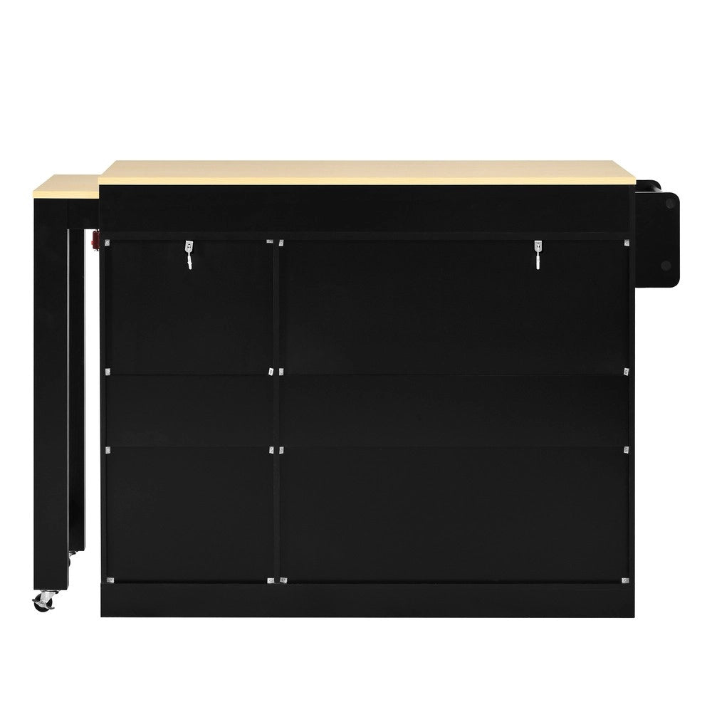 Isola Cucina su Ruote Allungabile con Cassetti ¨C Xylo ¨C Nero