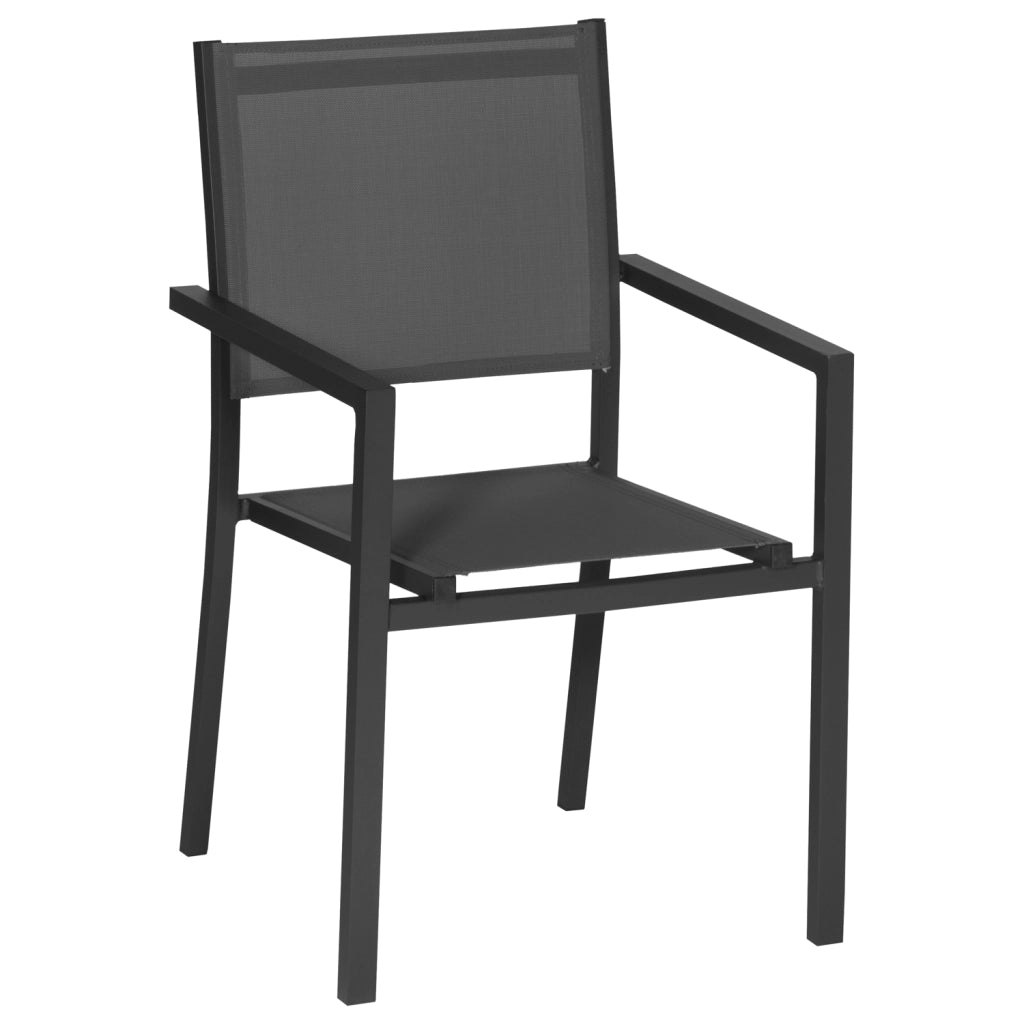 Set di mobili da giardino estensibili in textilene grigio CAPRI 8 posti - alluminio antracite
