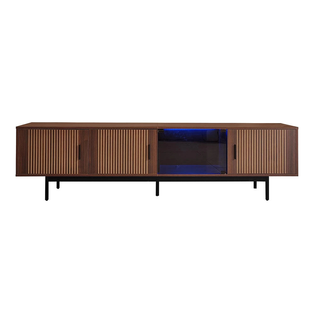 Mobile TV LED - Xylo - Texture scolpita con vetro temperato