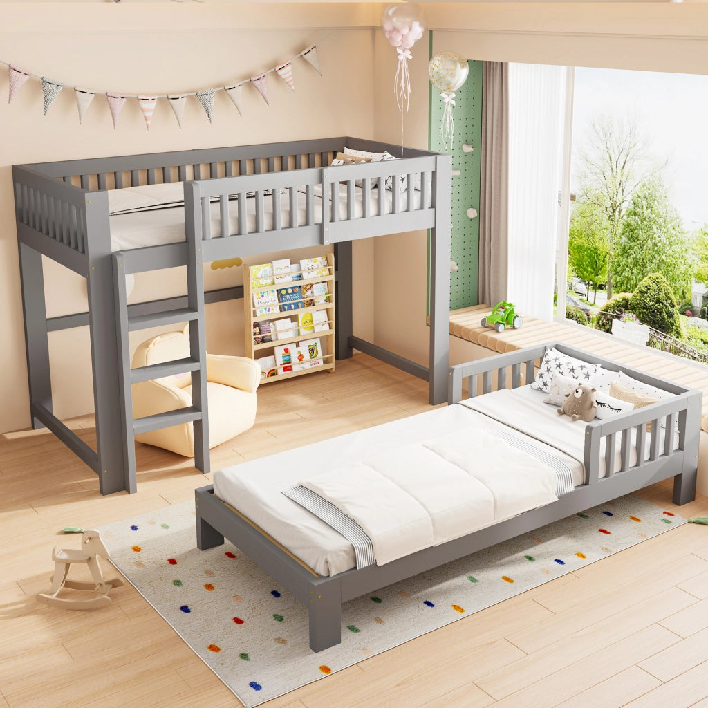 letto modulare in legno grigio 104 x 215 cm