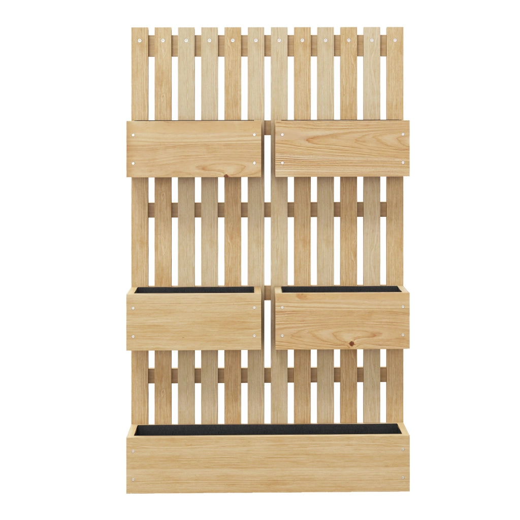 Fioriera con Grigliato e Fori di Drenaggio 60x16x100 cm in Legno di Abete