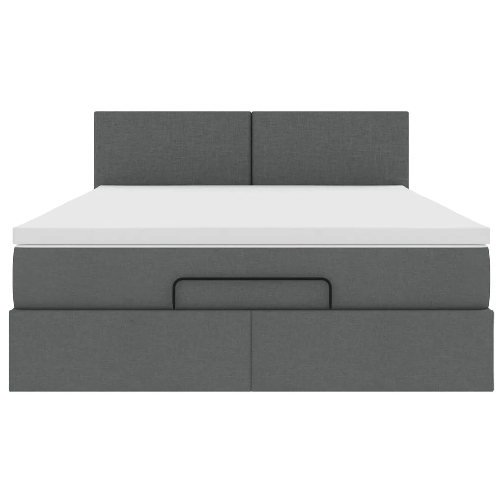 vidaXL Pouf Letto con Materasso e LED Grigio Scuro 140x190 cm