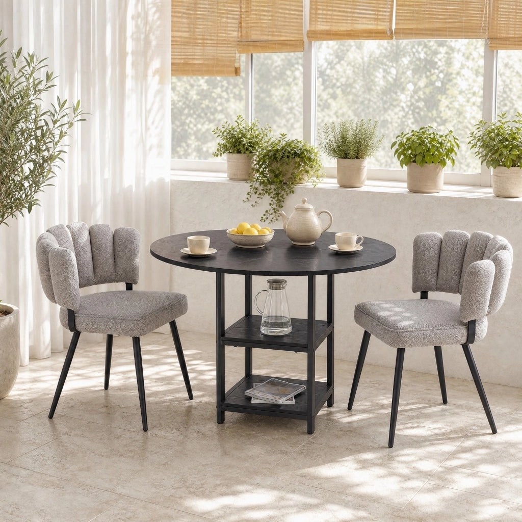 Set da pranzo con tavolo rotondo e 2 sedie