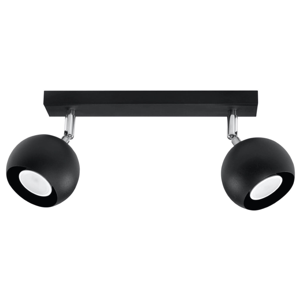 Plafoniera Fokumo 2 faretti nera/cromo GU10 Pure Lume