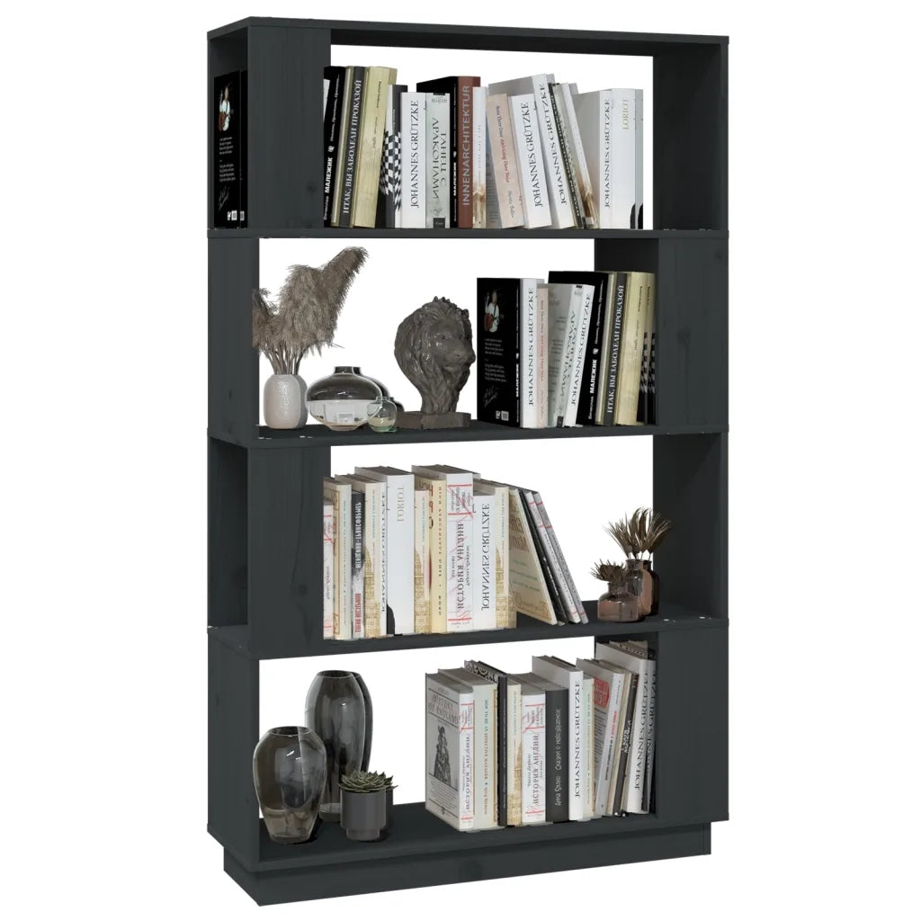 Libreria/Divisorio Grigio 80x25x132 cm Legno Massello di Pino 814061