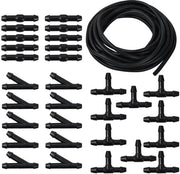 Kit di Slang per Irrigazione Universale - Slang 5m - Connesioni di Slang - Materiale Rubber/ABS Plastica - Slang per Acqua Anteriore - Nero - Sproeierslang