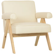 Poltrona ¨C Zephmum ¨C Crema, similpelle, legno