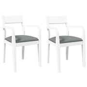 Sedie da Pranzo con Cuscini 2 pz | Sedie da cucina Bianco Legno Massello di Hevea
