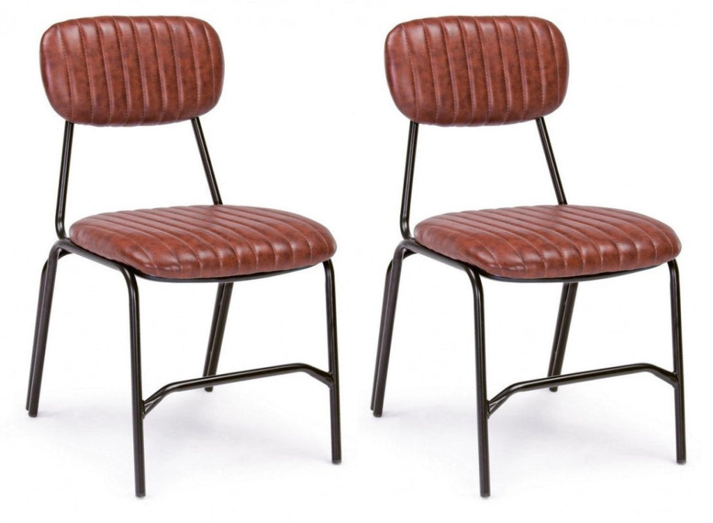 Set 2 Sedie 44x55x78h cm Debbie Arancio Scuro Vintage
