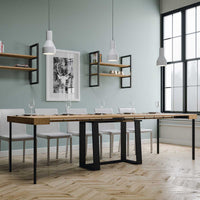 Consolle Allungabile 90-288x40x77 cm in Nobilitato Marrone