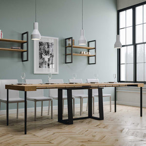 Consolle Allungabile 90-288x40x77 cm in Nobilitato Marrone