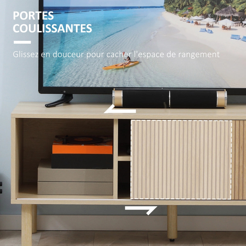 Mobile TV con 2 ante scorrevoli e 2 ripiani ¨C zephmum ¨C 115x40x49 cm