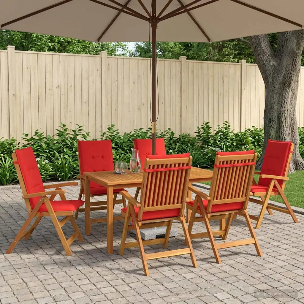 Set da pranzo da giardino 7 pezzi Naturale 3434576