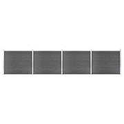 Set Pannelli di Recinzione in WPC 699x146 cm Nero 3070461