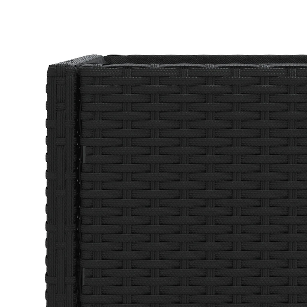 2 pz Fioriere | Cassetta per fiori | Vaso da Giardino con Ripiani Nere 90x40x75cm Polyrattan