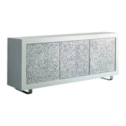 Madia contemporanea con particolare bianco argento design 205x45x88 - Mobili 2G